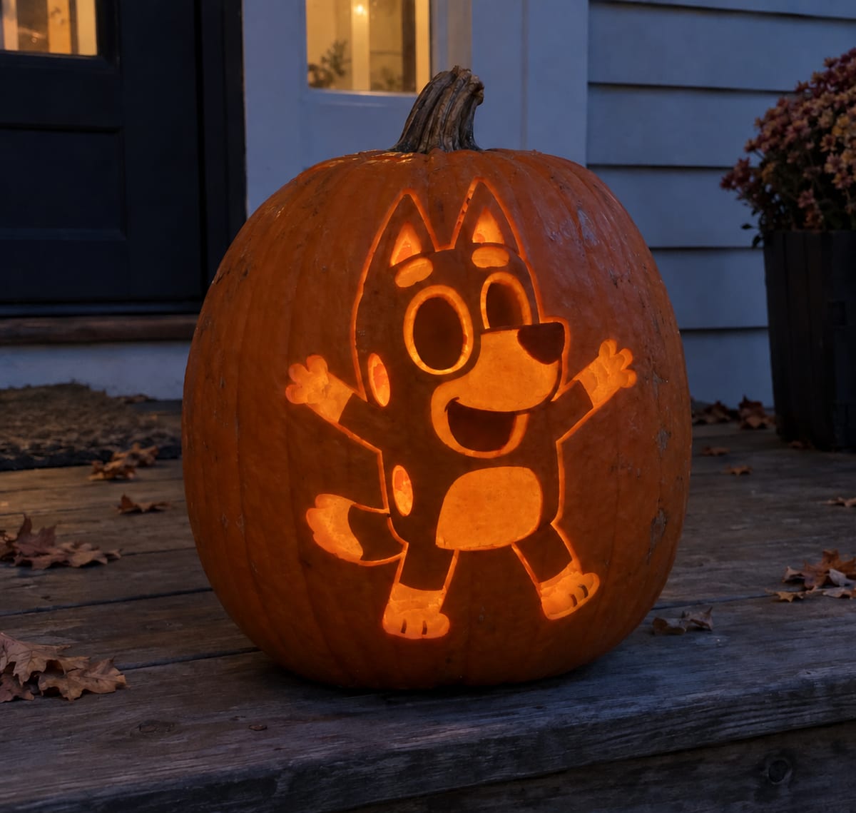Punking Design Full-Body Bluey Pumpkin Carving Pumpkin Carving Idea