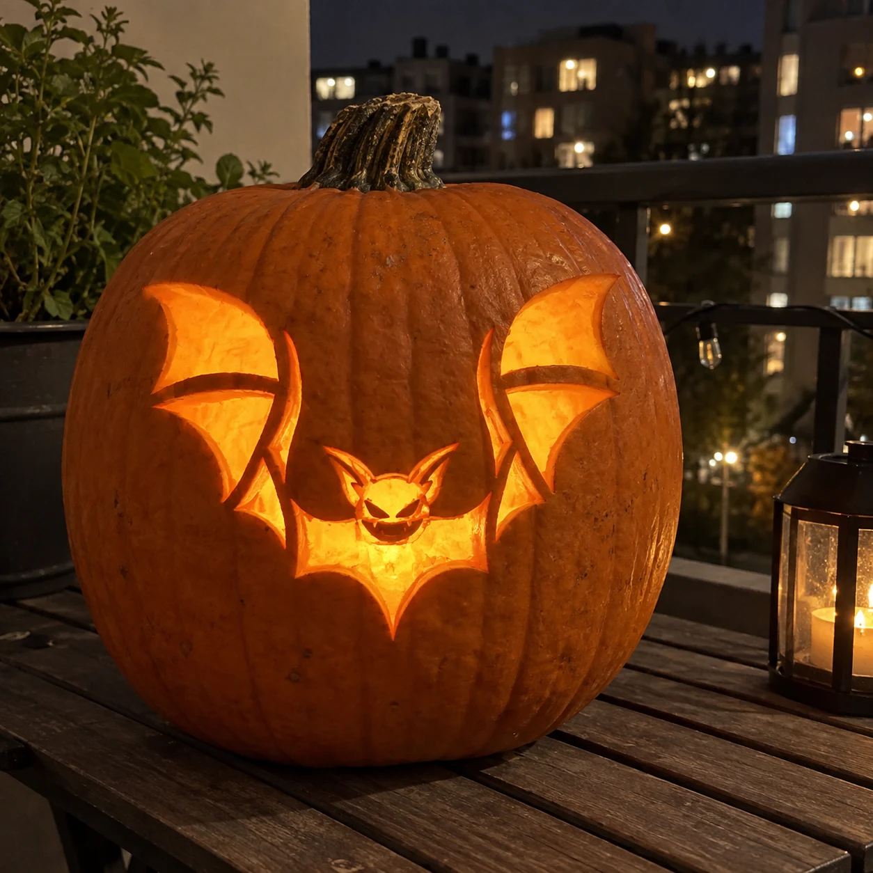 Snarling Bat Pumpkin Stencil preview