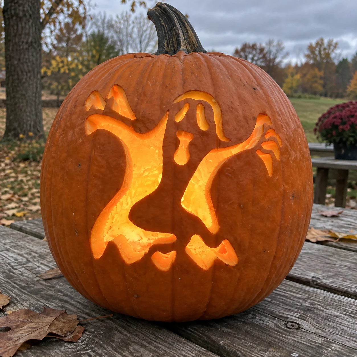 Twin Ghosts Pumpkin Stencil preview