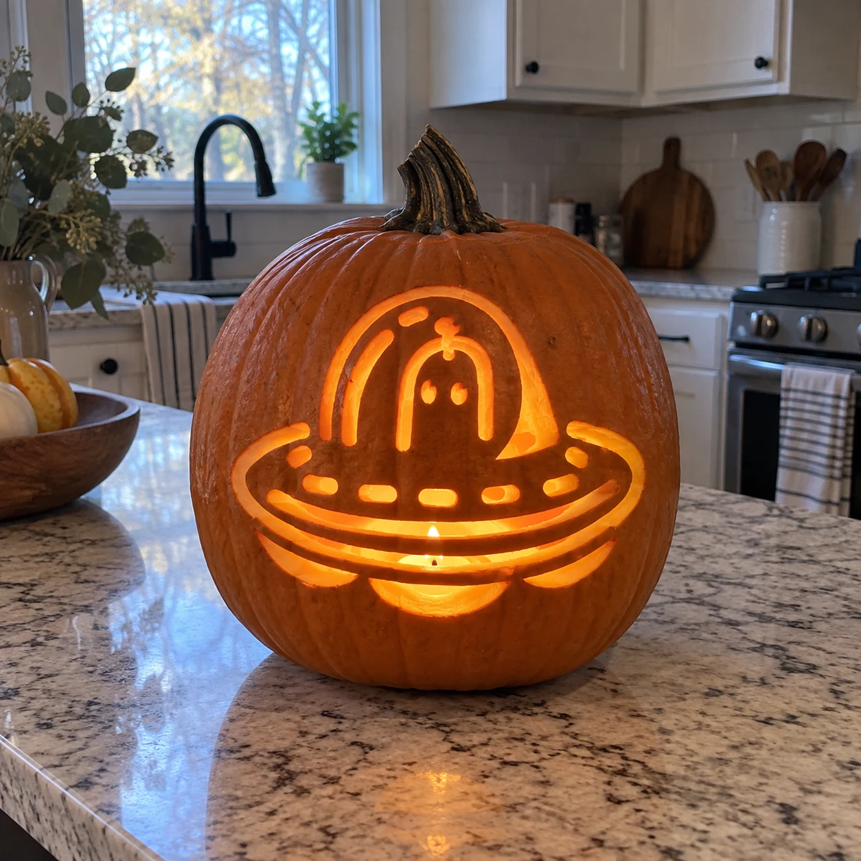 UFO Flying Saucer Pumpkin Stencil preview