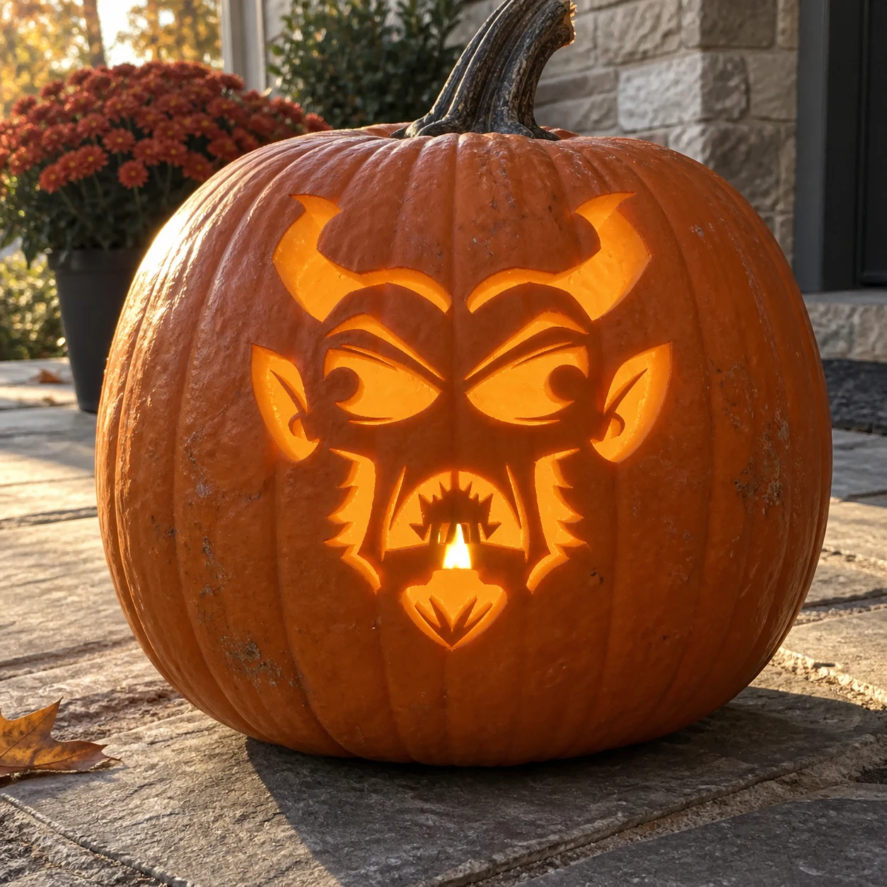 Imp Face Pumpkin Stencil preview