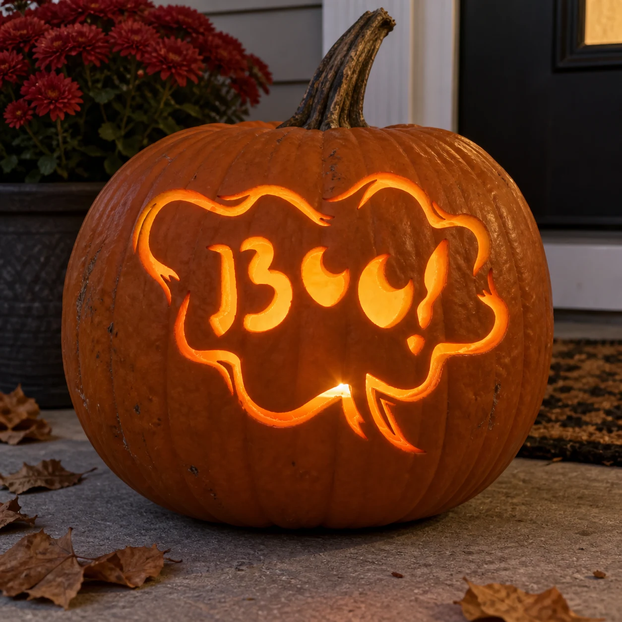 Boo Ghost Speech Bubble Pumpkin Stencil preview