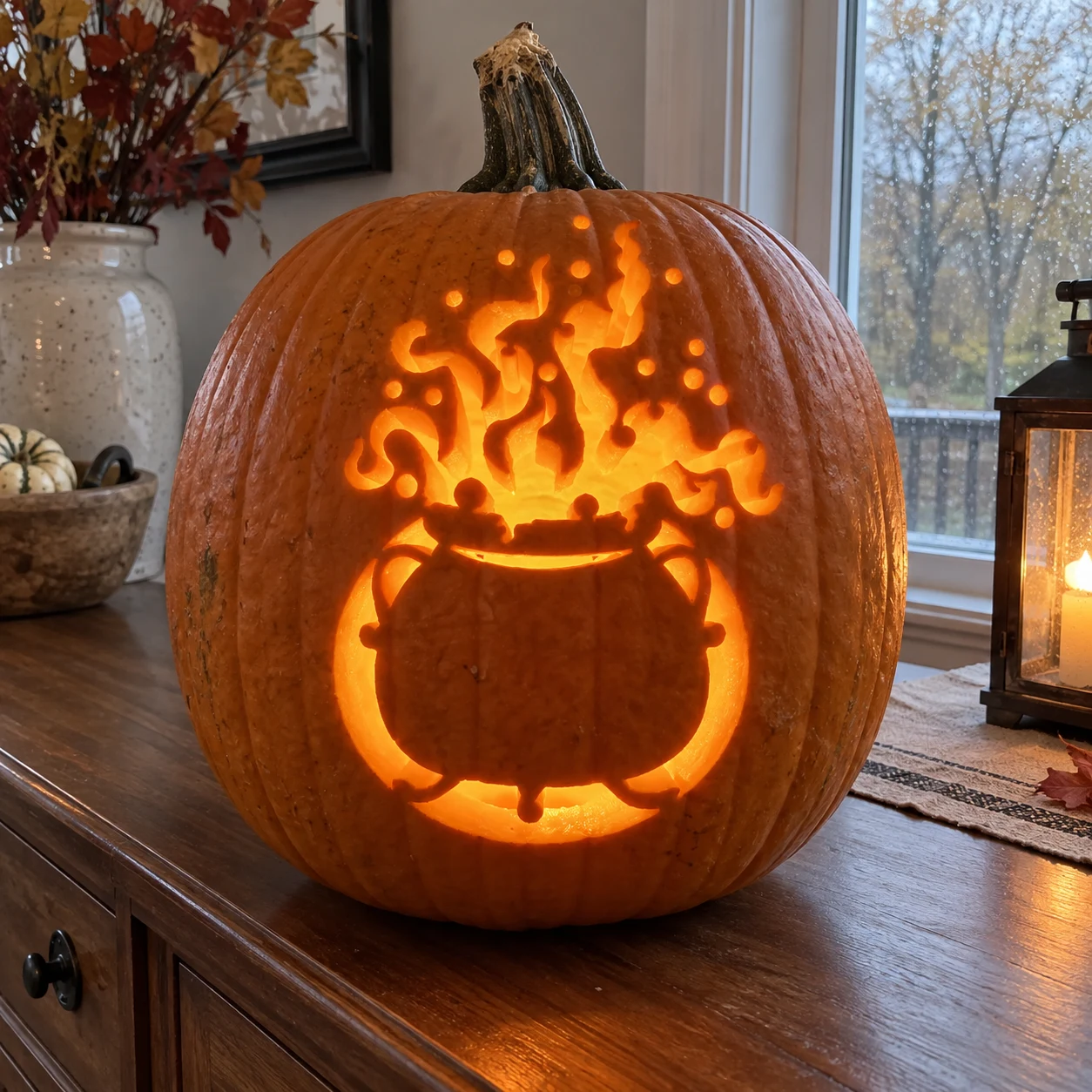 Witch Cauldron Pumpkin Stencil preview