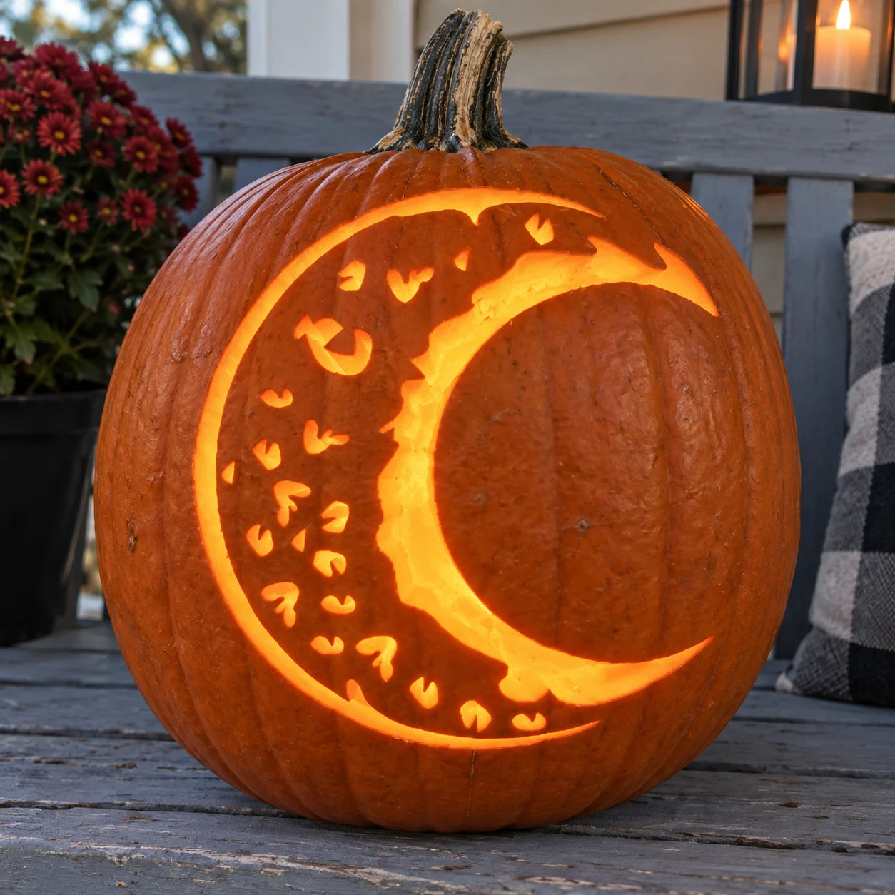 Crescent Moon Pumpkin Stencil preview