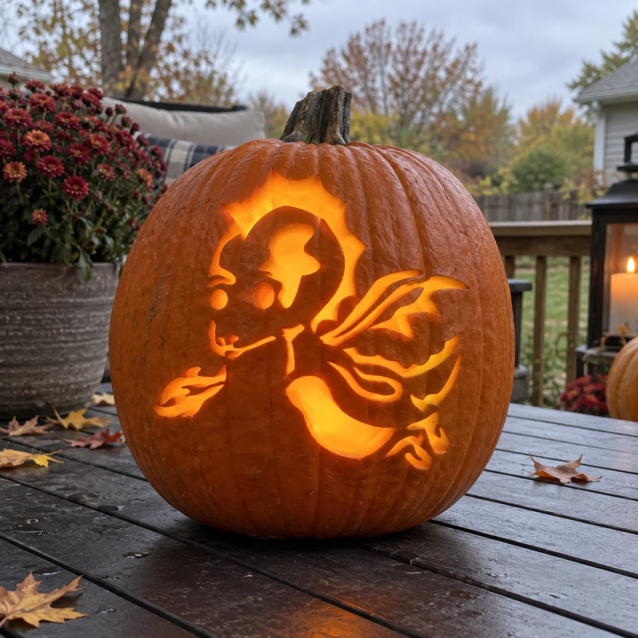 Cartoon Dragon Pumpkin Stencil preview