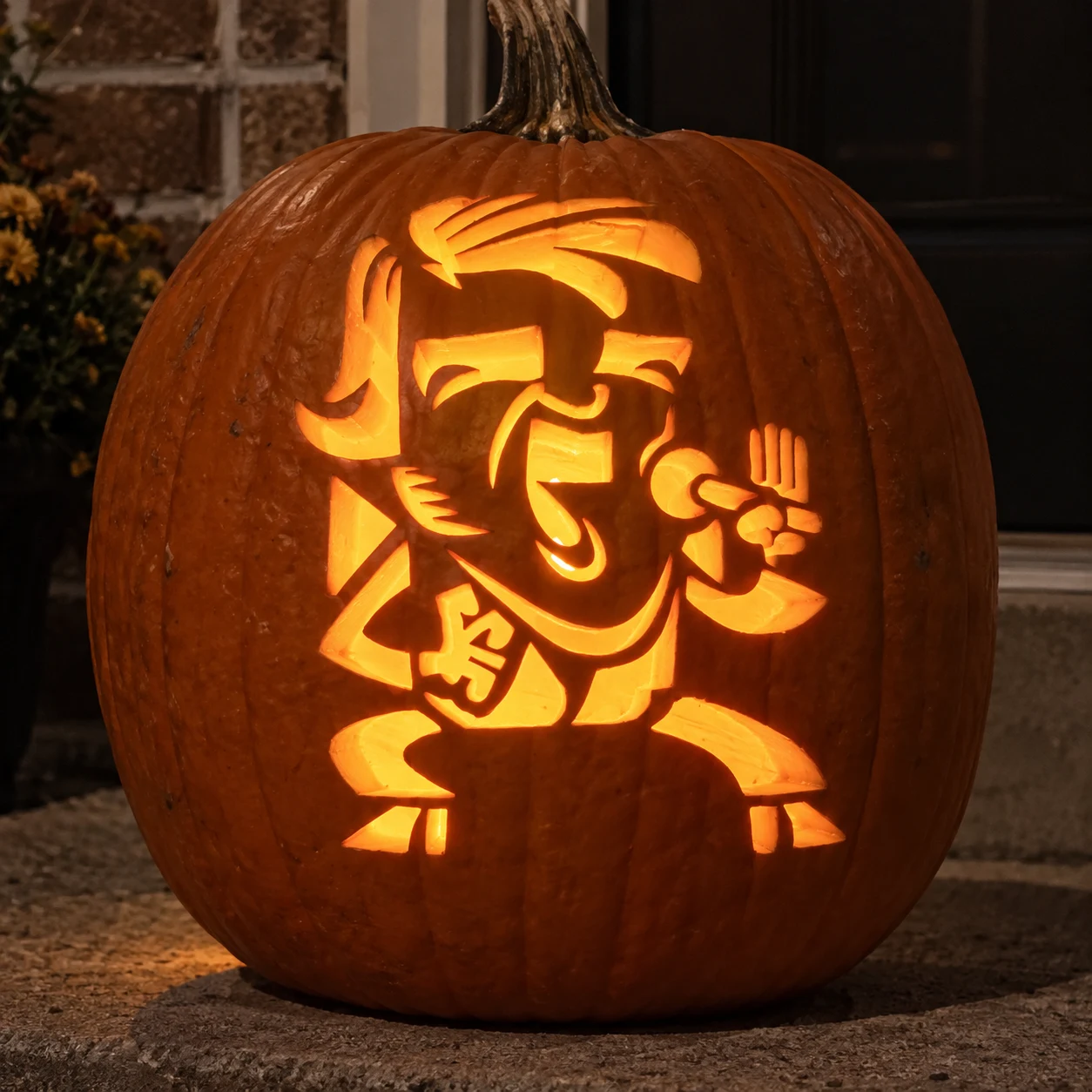 Rock Singer Pumpkin Stencil preview
