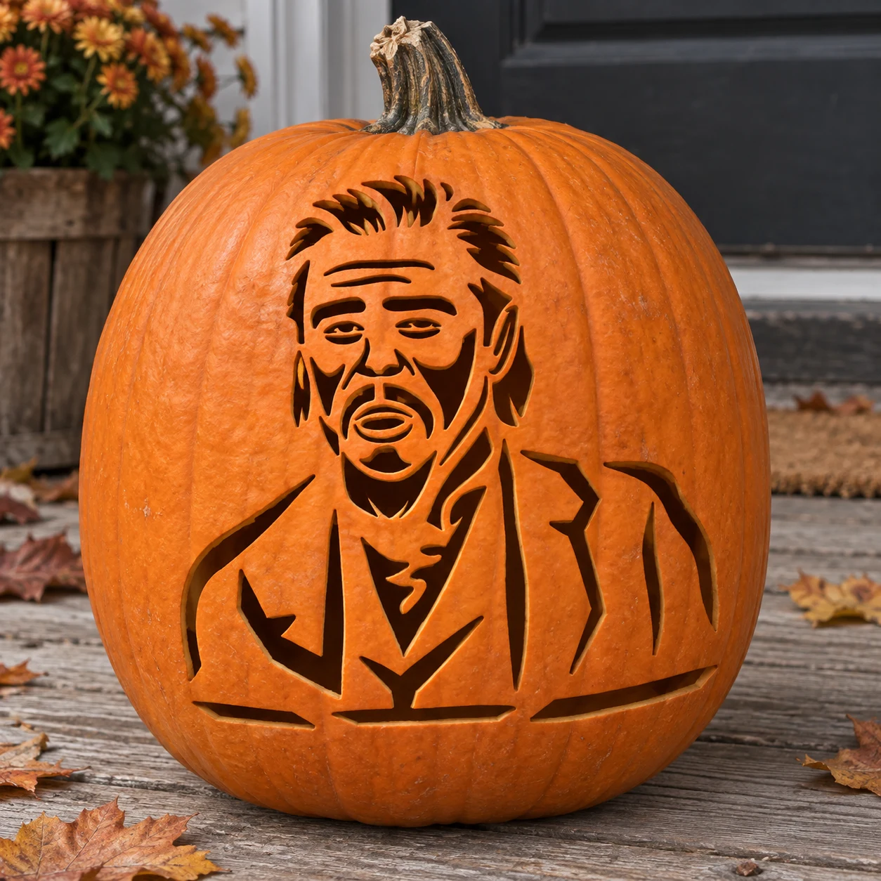 Bearded Man Portrait Pumpkin Stencil preview