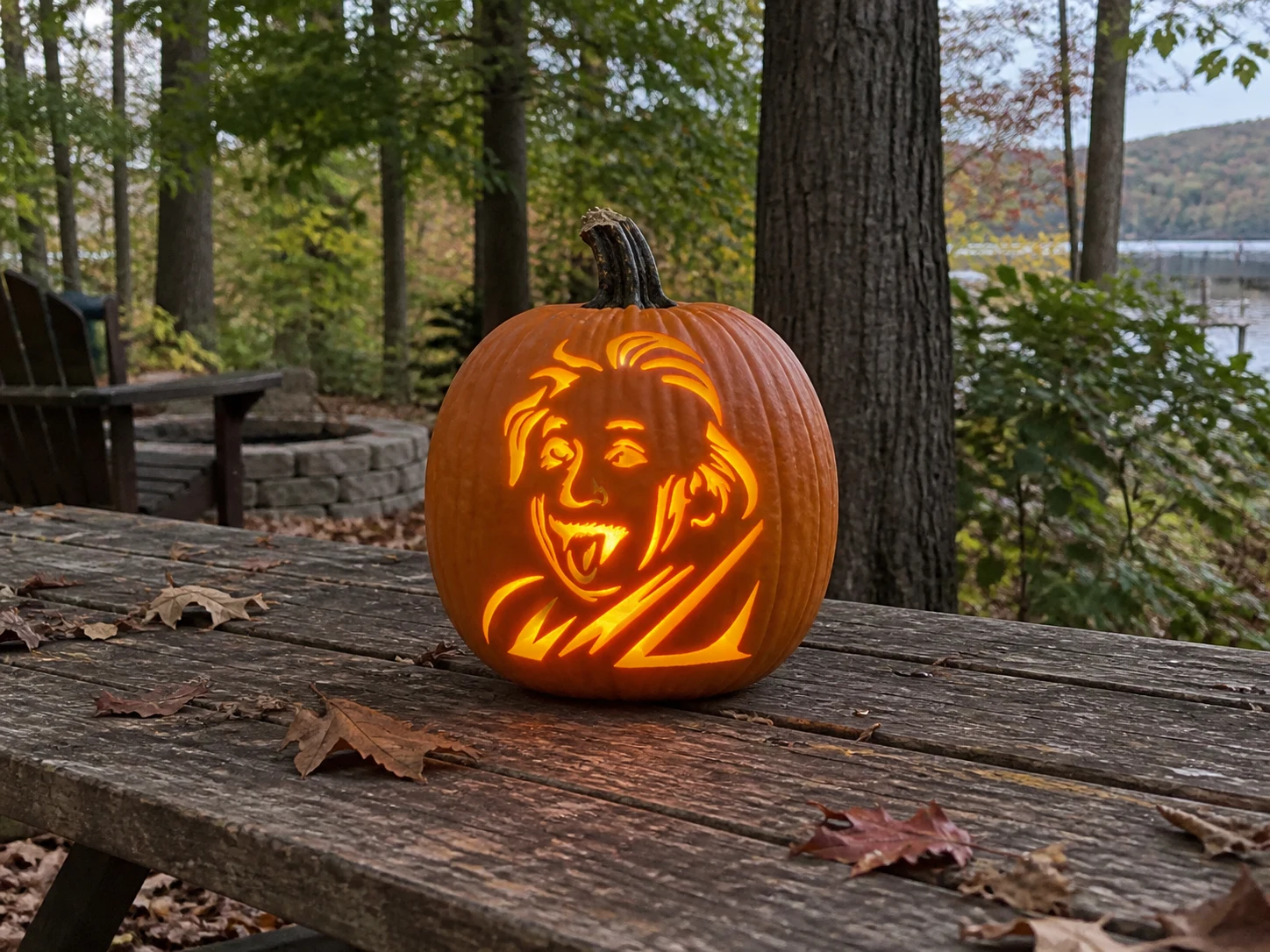 Einstein Portrait Pumpkin Stencil preview