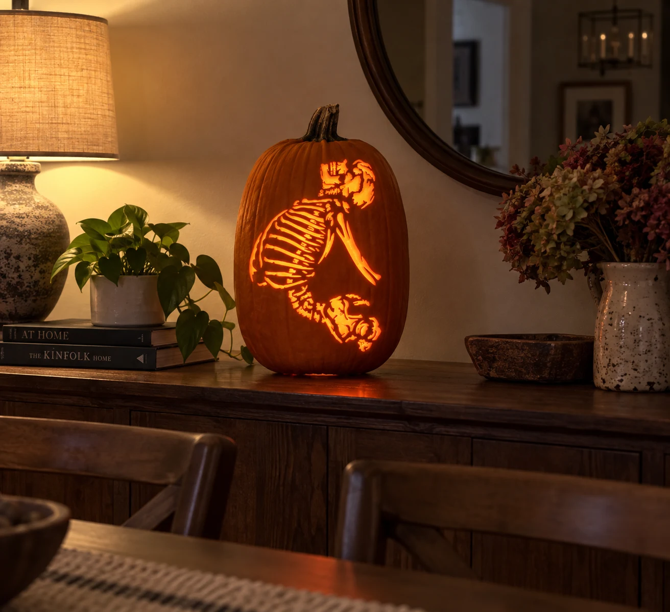Animal Skeleton Pumpkin Stencil preview
