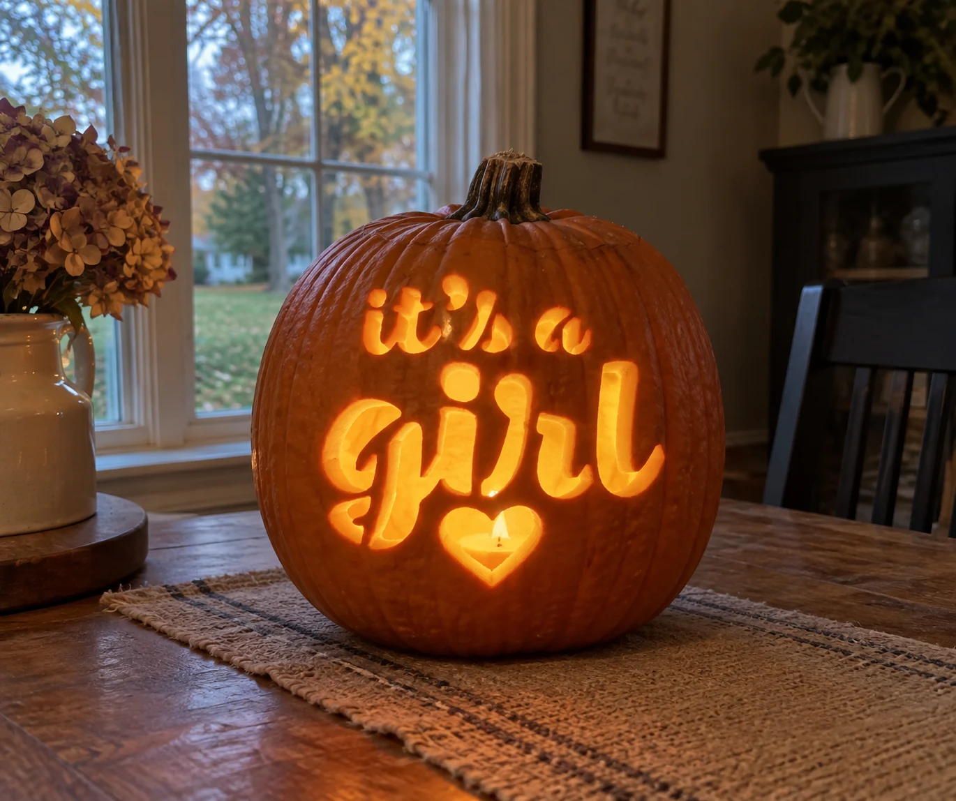 Its a Girl Pumpkin Stencil preview