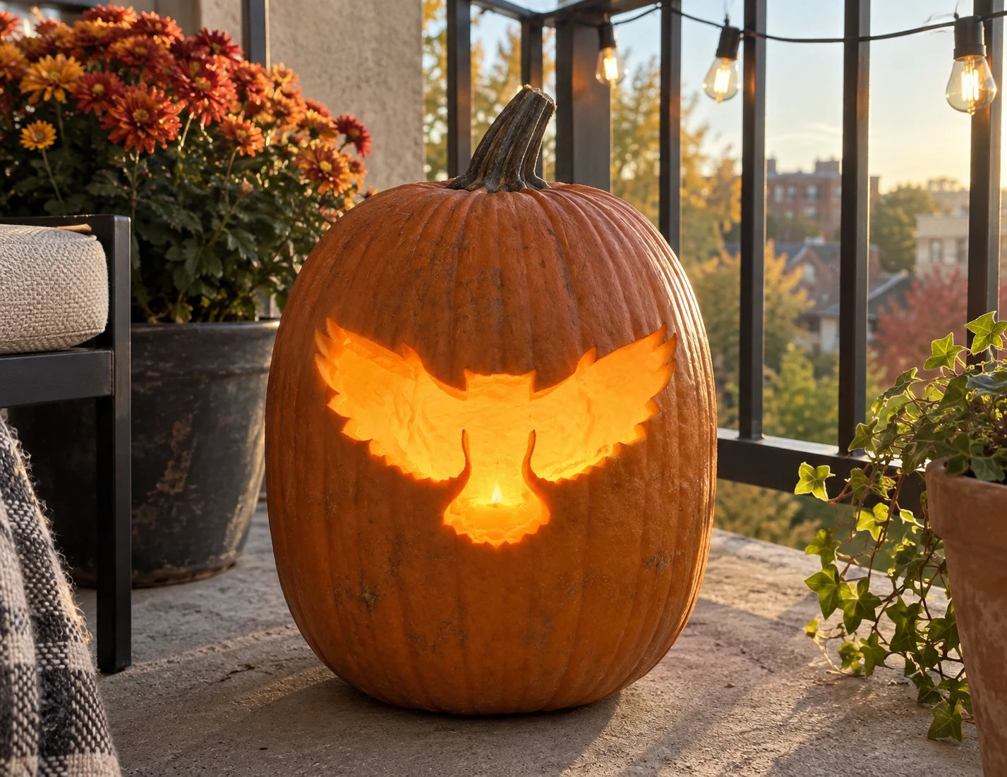 Flying Owl Pumpkin Stencil preview