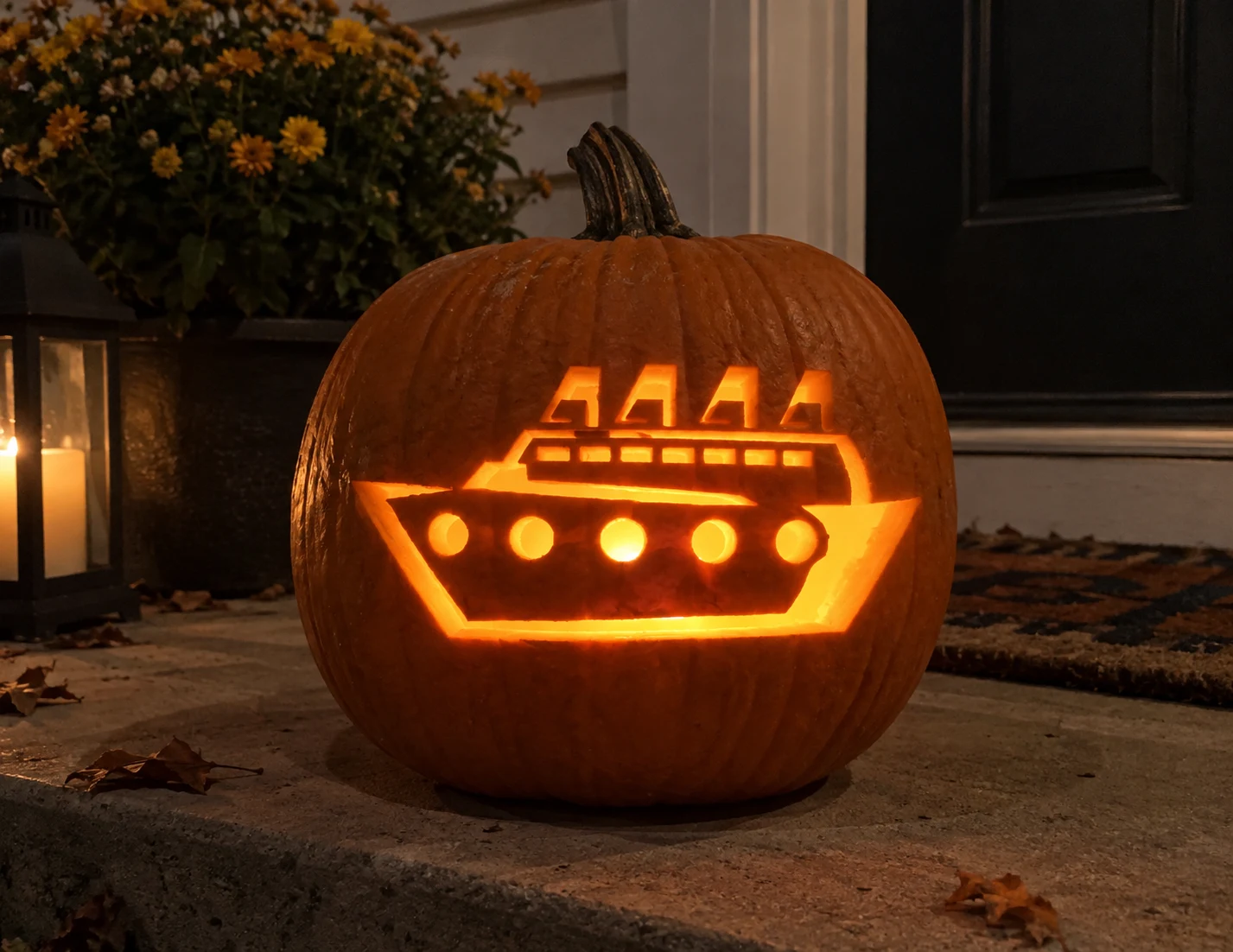 Cruise Ship Pumpkin Stencil preview