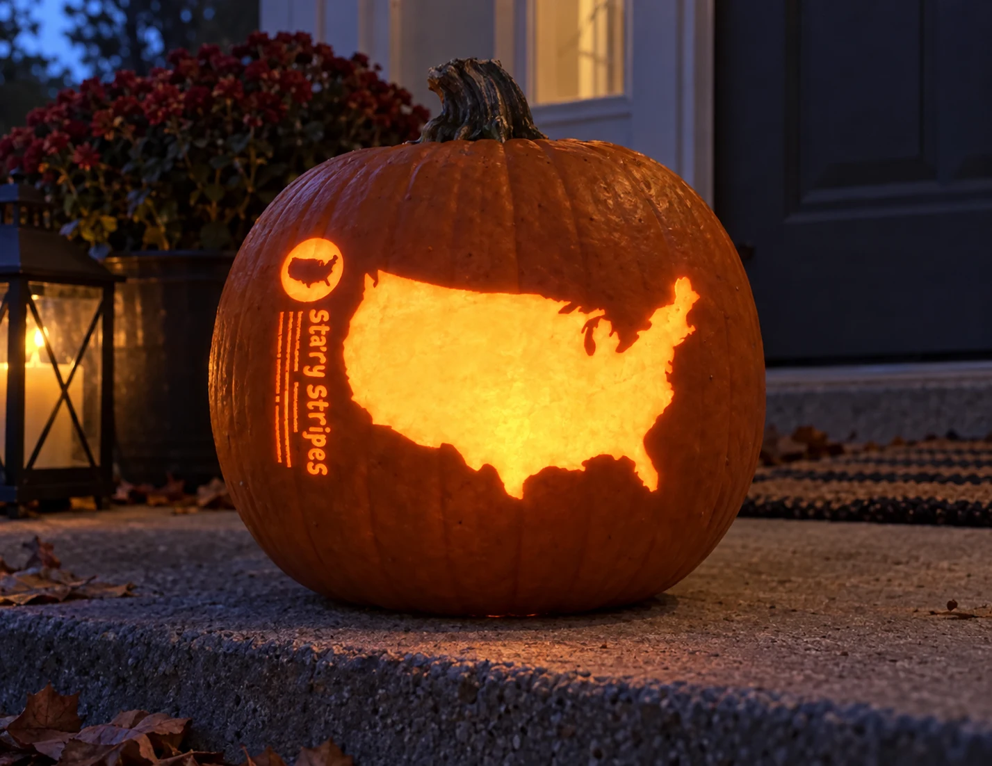 USA Map Pumpkin Stencil preview