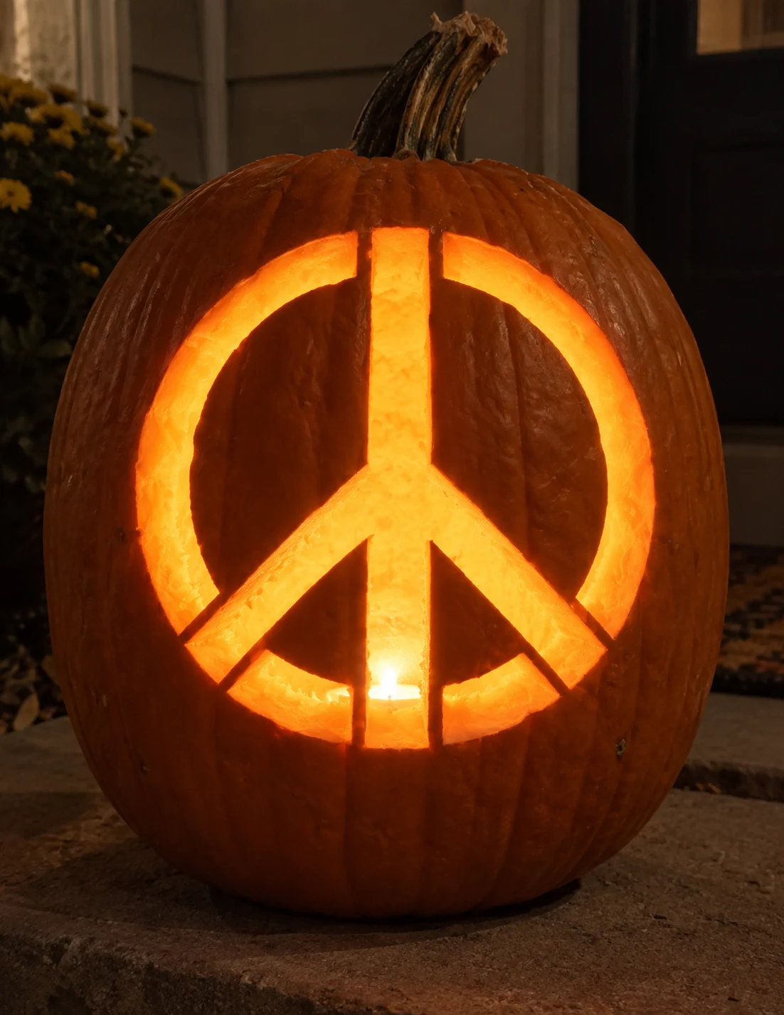 Peace Sign Pumpkin Stencil preview