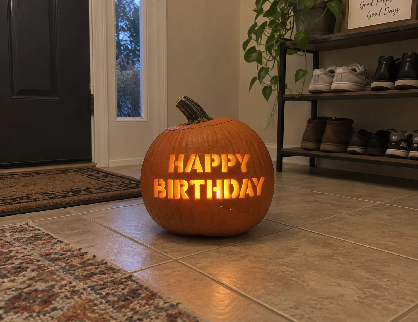 Happy Birthday Pumpkin Stencil preview