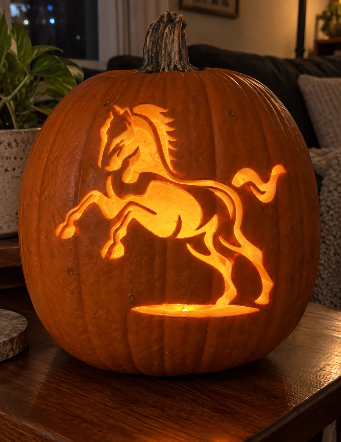Rearing Horse Pumpkin Stencil preview