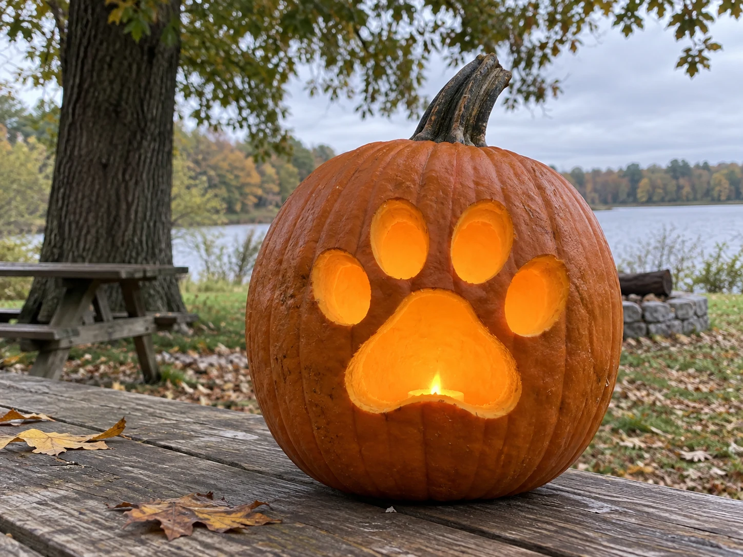 Paw Print Pumpkin Stencil preview