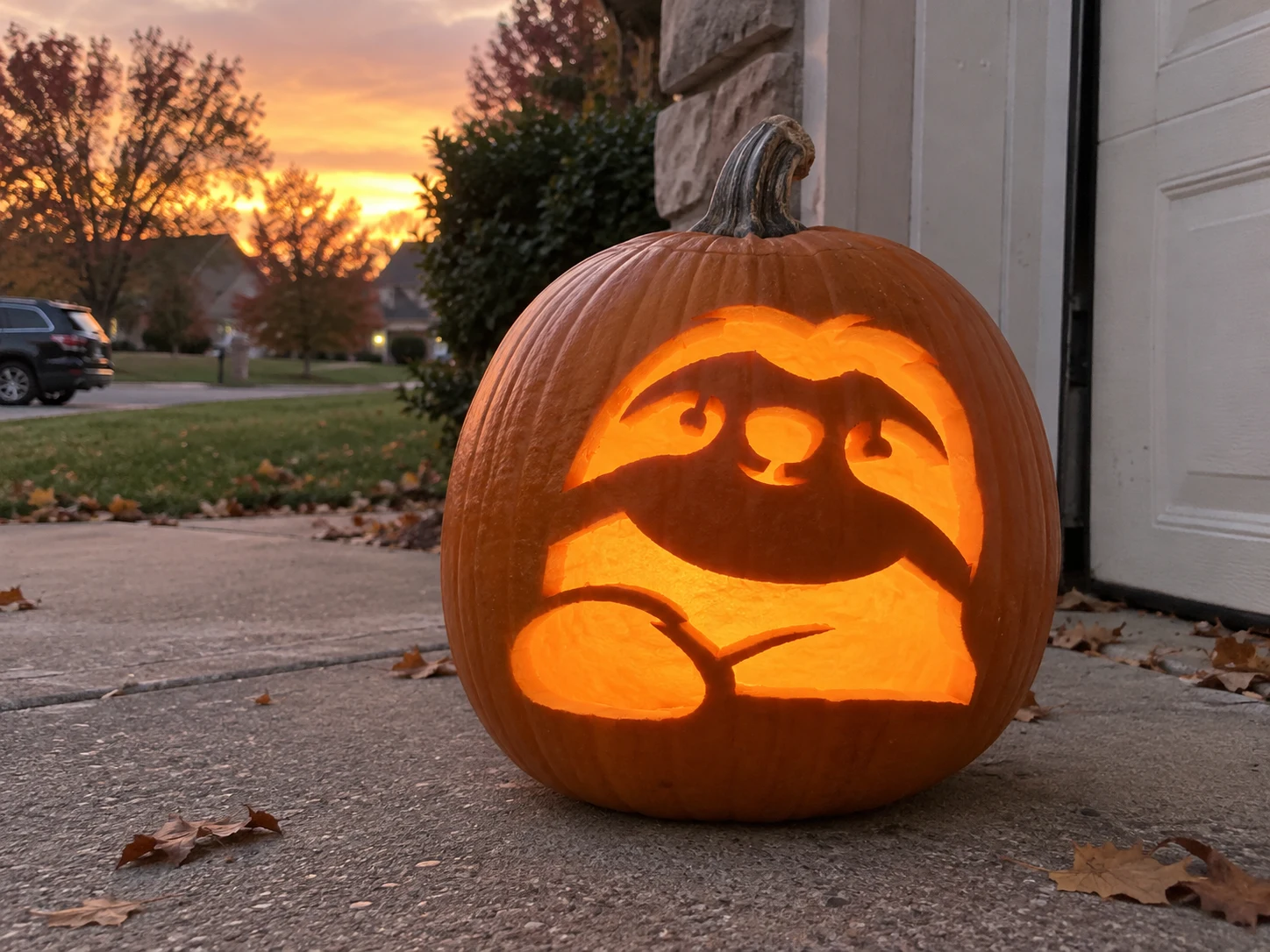 Sloth Pumpkin Stencil preview