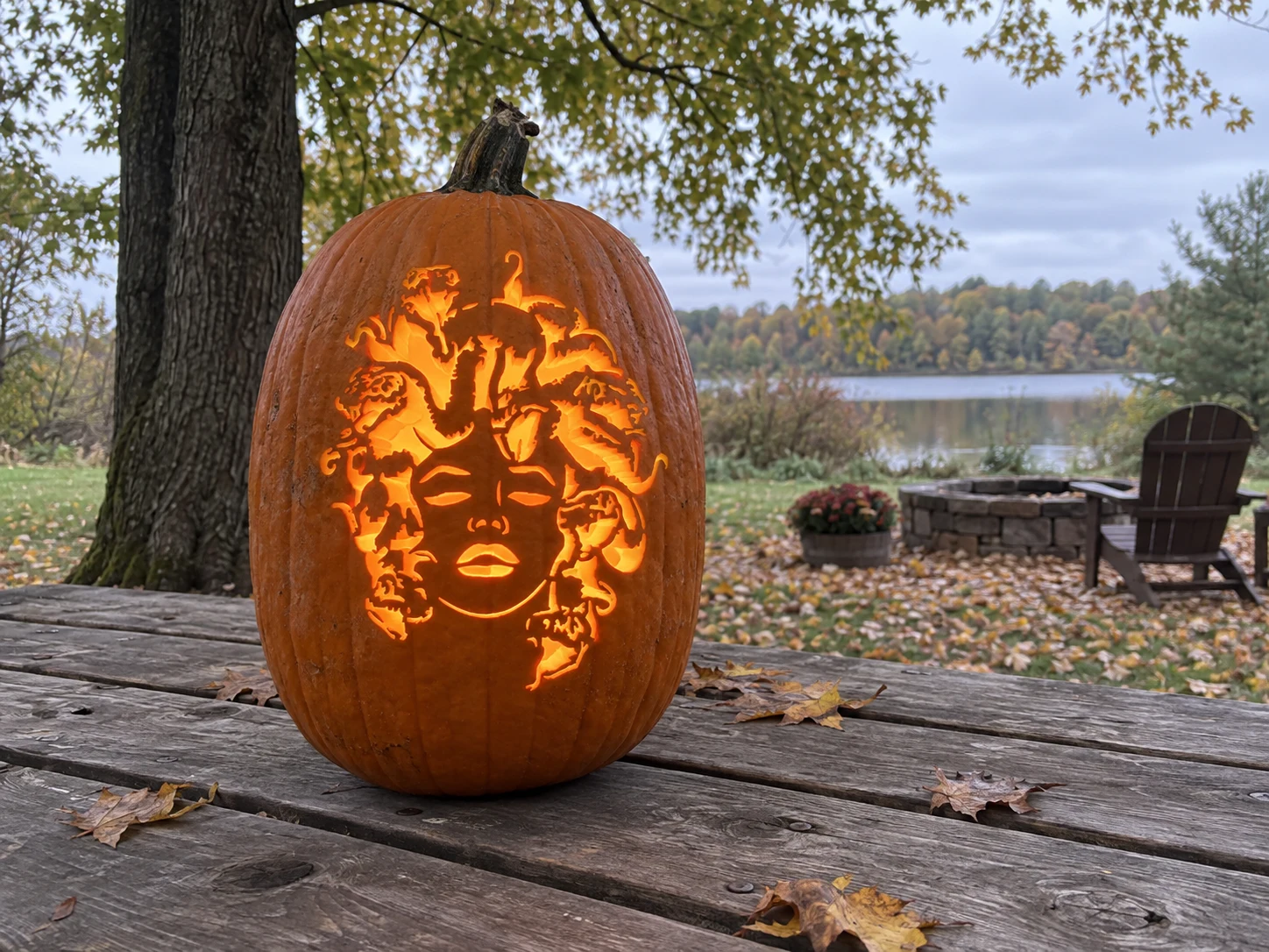 Medusa Pumpkin Stencil preview
