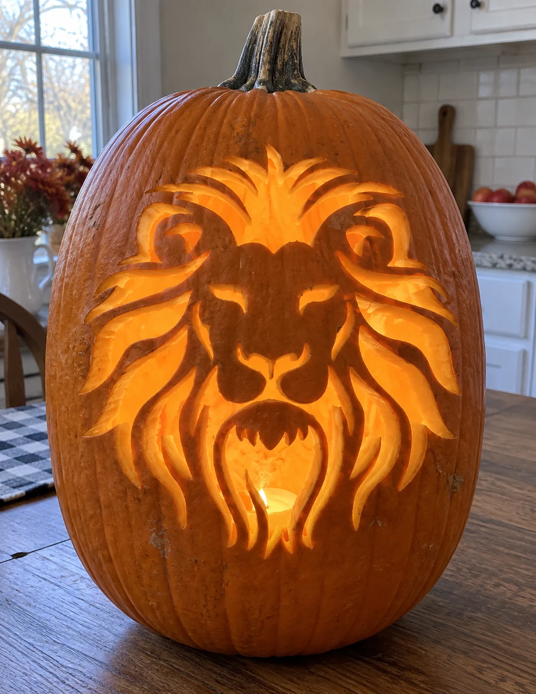 Lion Head Pumpkin Stencil preview