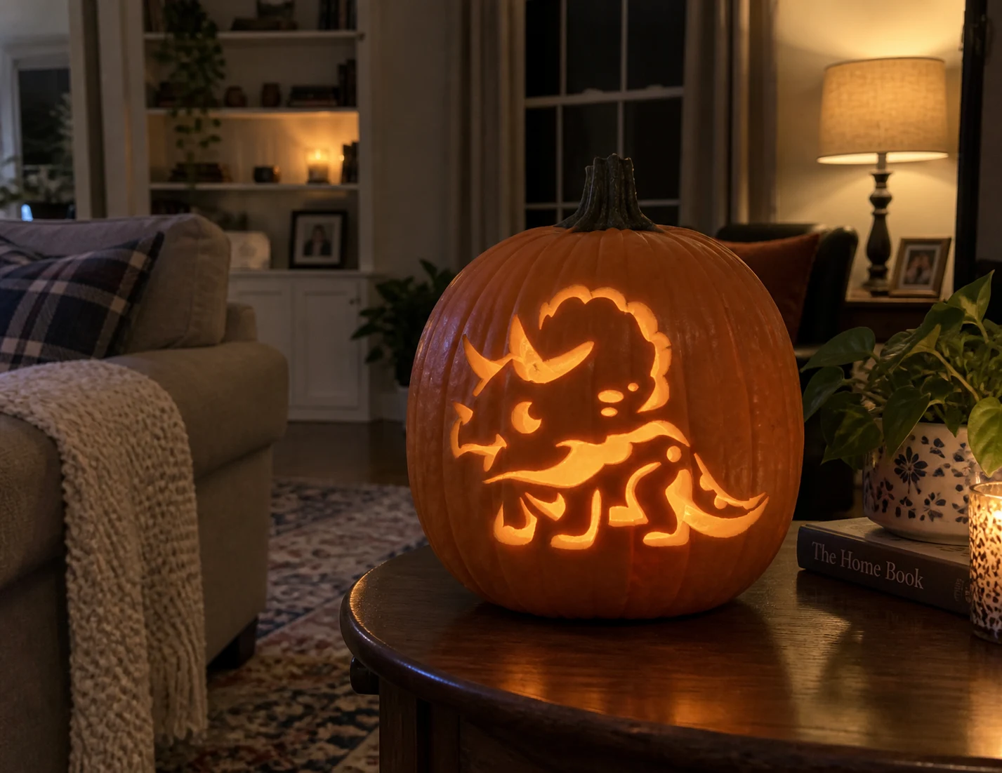 Triceratops Pumpkin Stencil preview
