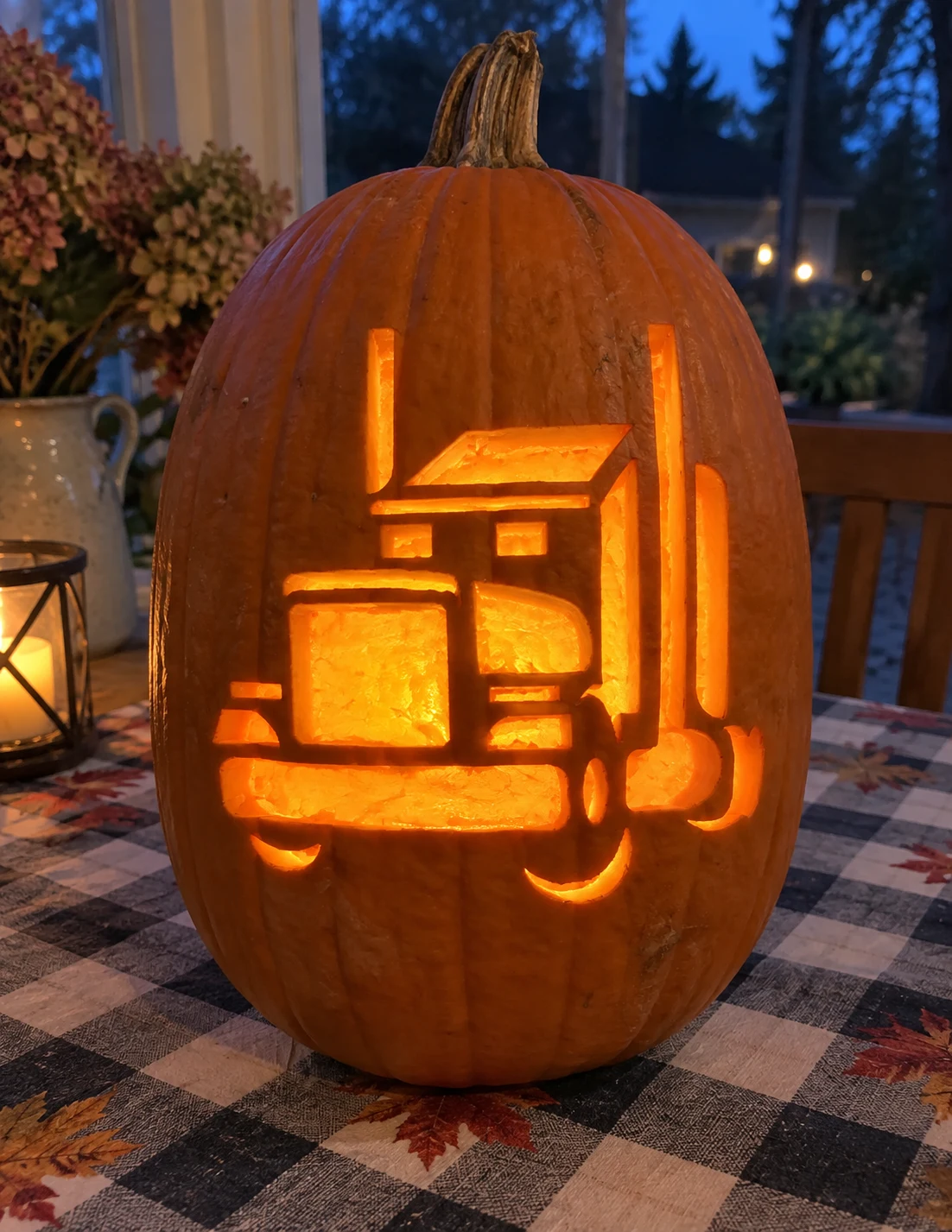 Semi-Truck Pumpkin Stencil preview
