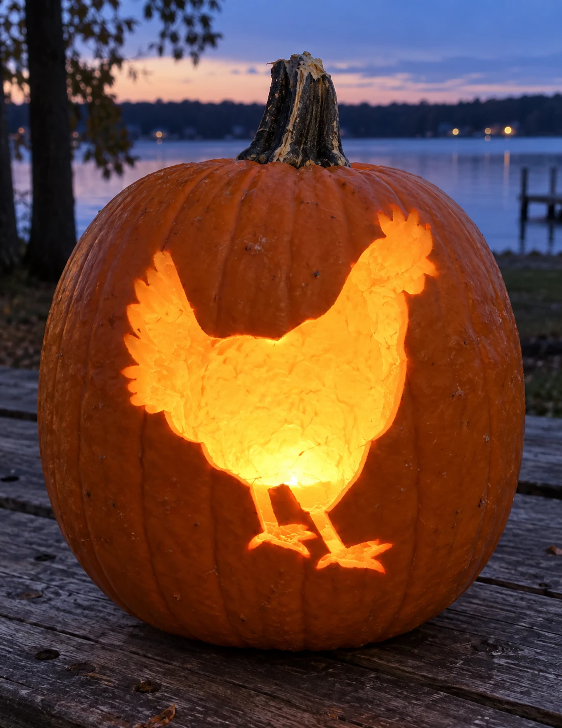 Farmyard Hen Pumpkin Stencil preview