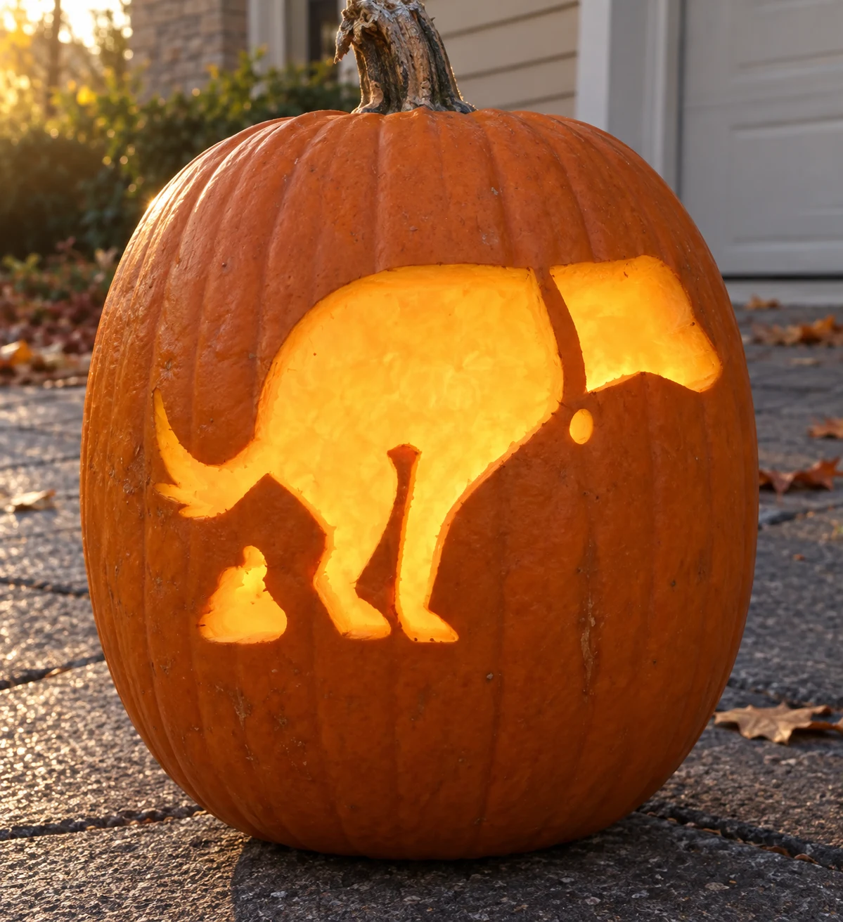 Dog Pooping Pumpkin Stencil preview