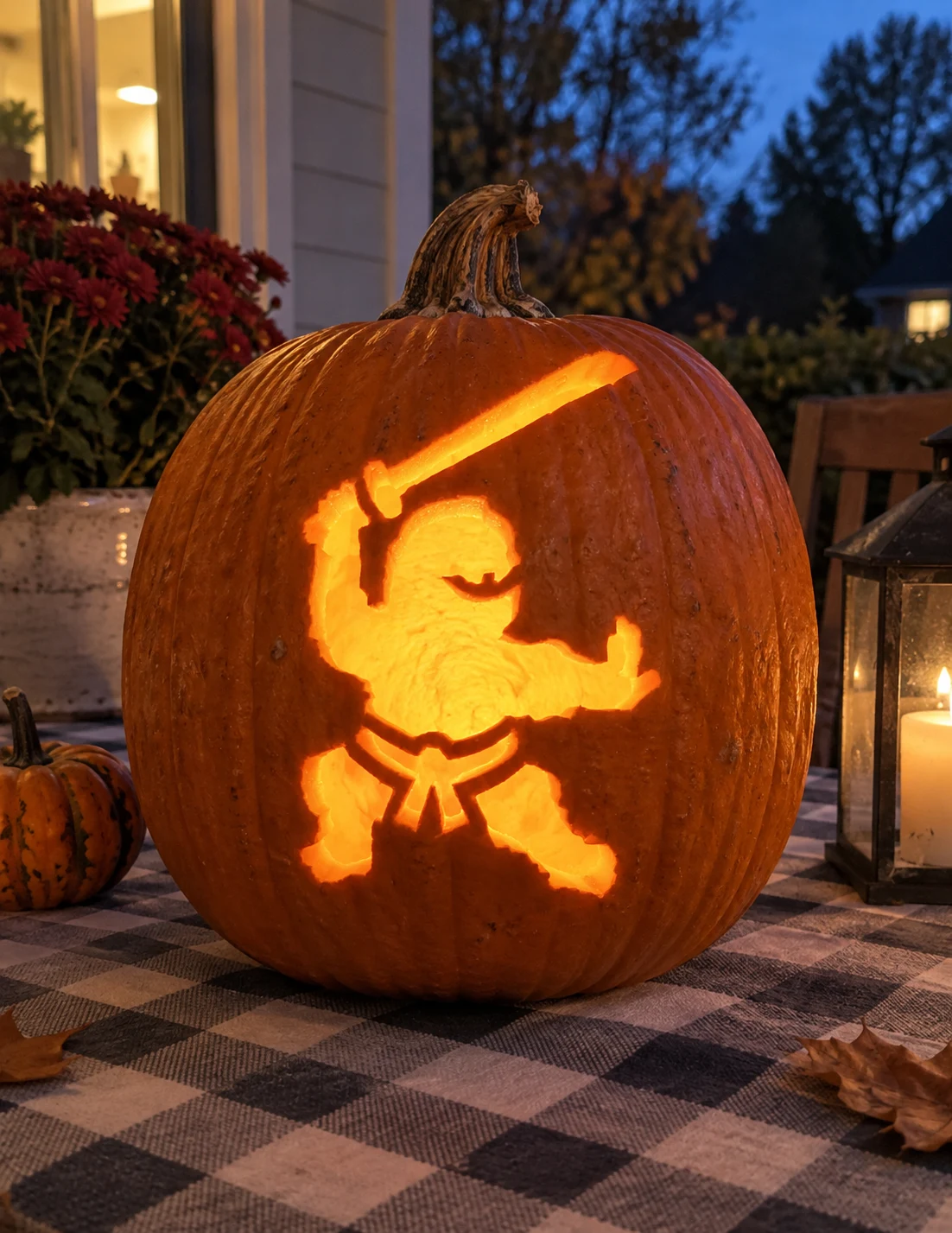 Ninja Warrior Pumpkin Stencil preview