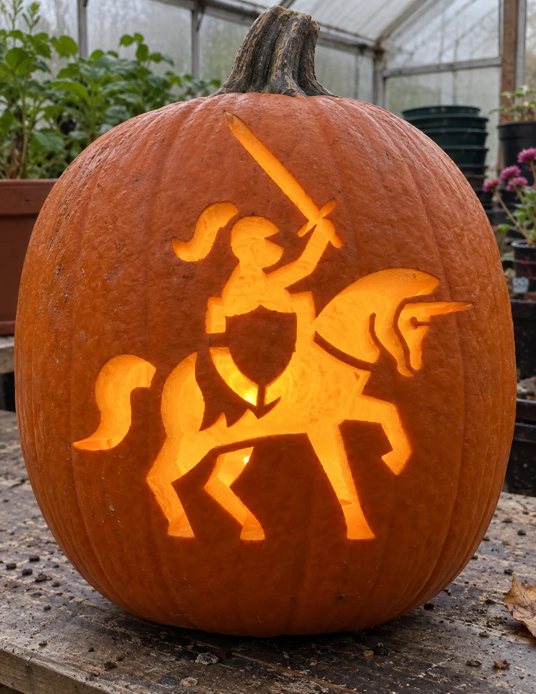 Knight on Horseback Pumpkin Stencil preview