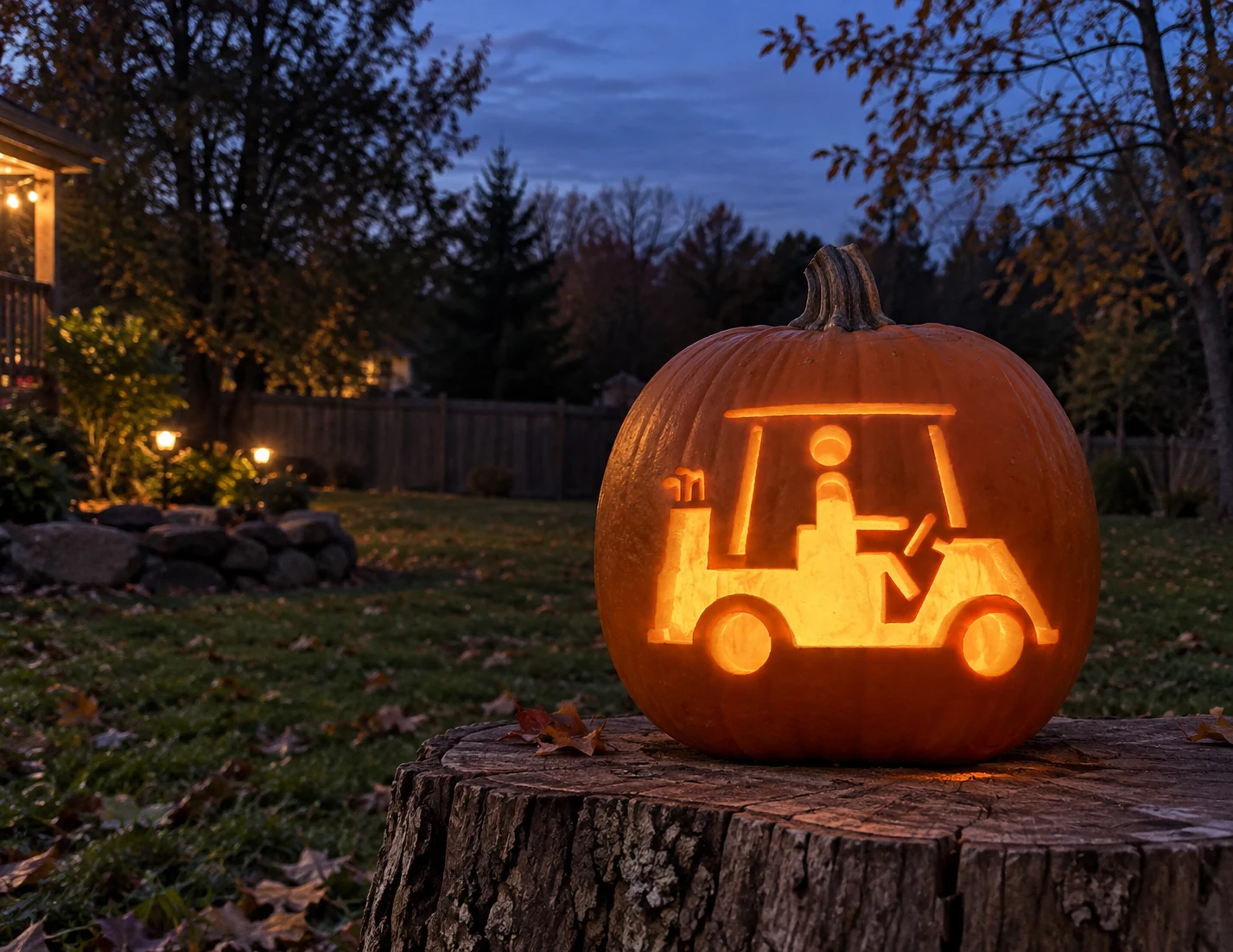 Golf Cart Pumpkin Stencil preview