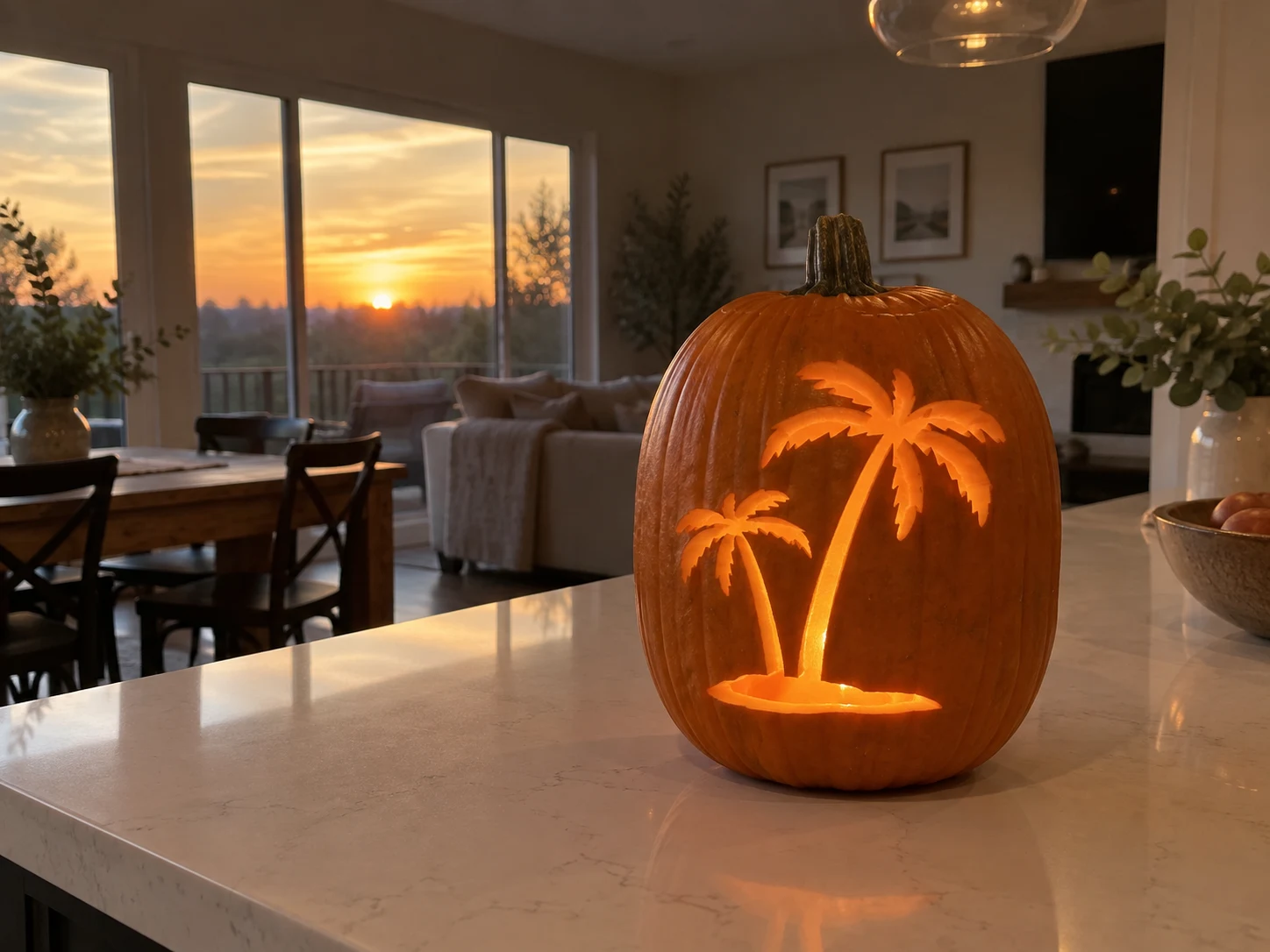 Palm Trees Pumpkin Stencil preview