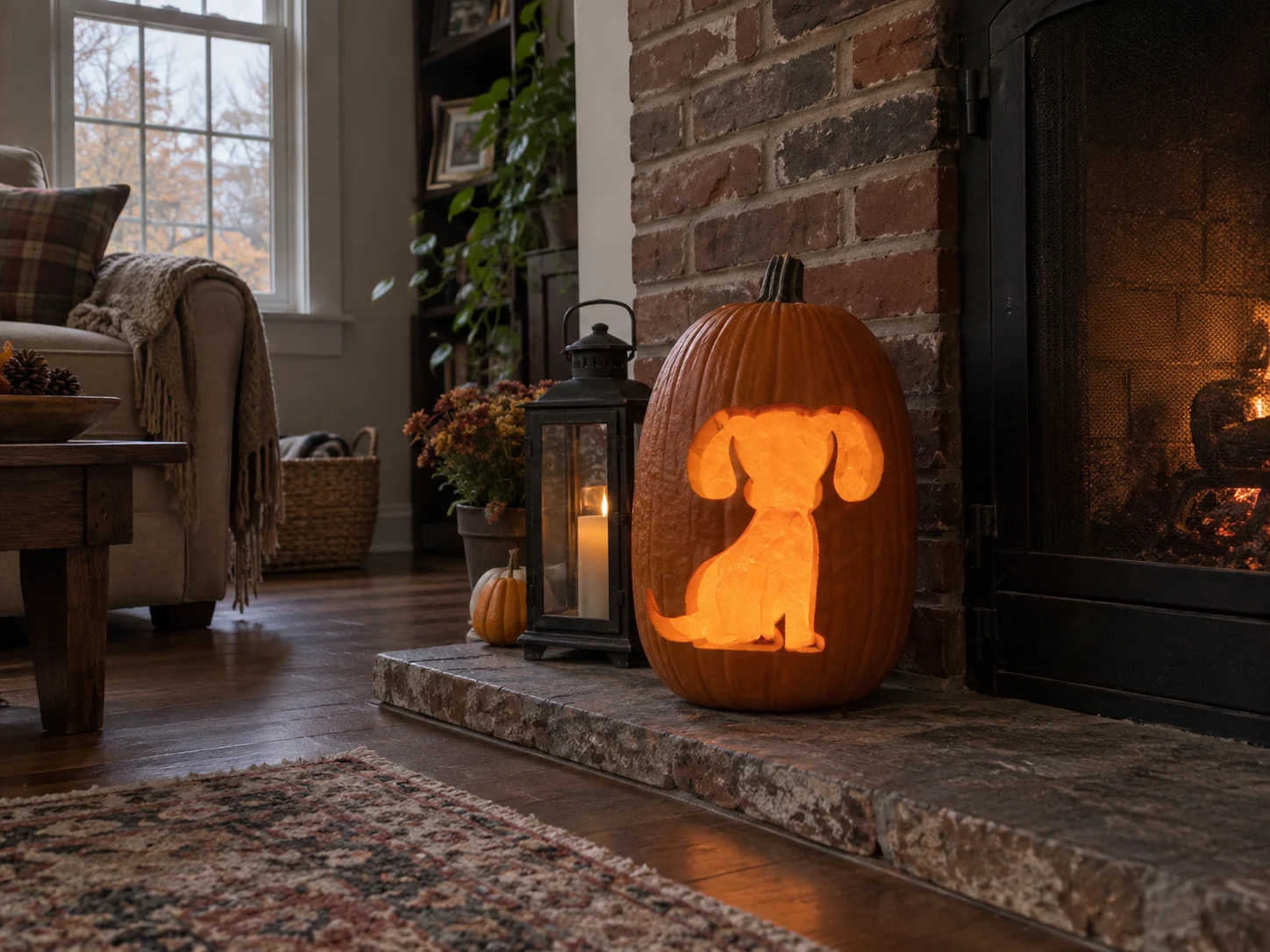 Sitting Puppy Pumpkin Stencil preview