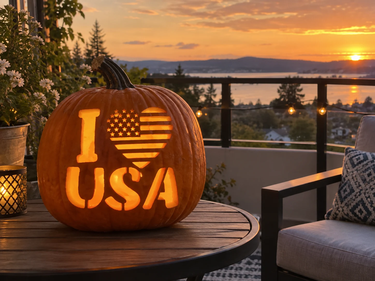 I Love USA Pumpkin Stencil preview