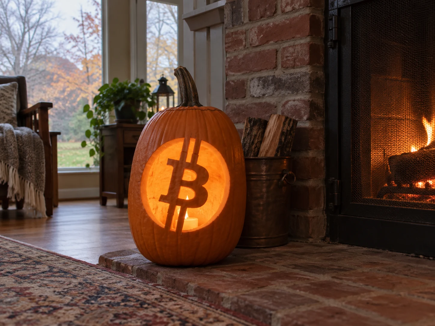 Bitcoin Symbol Pumpkin Stencil preview