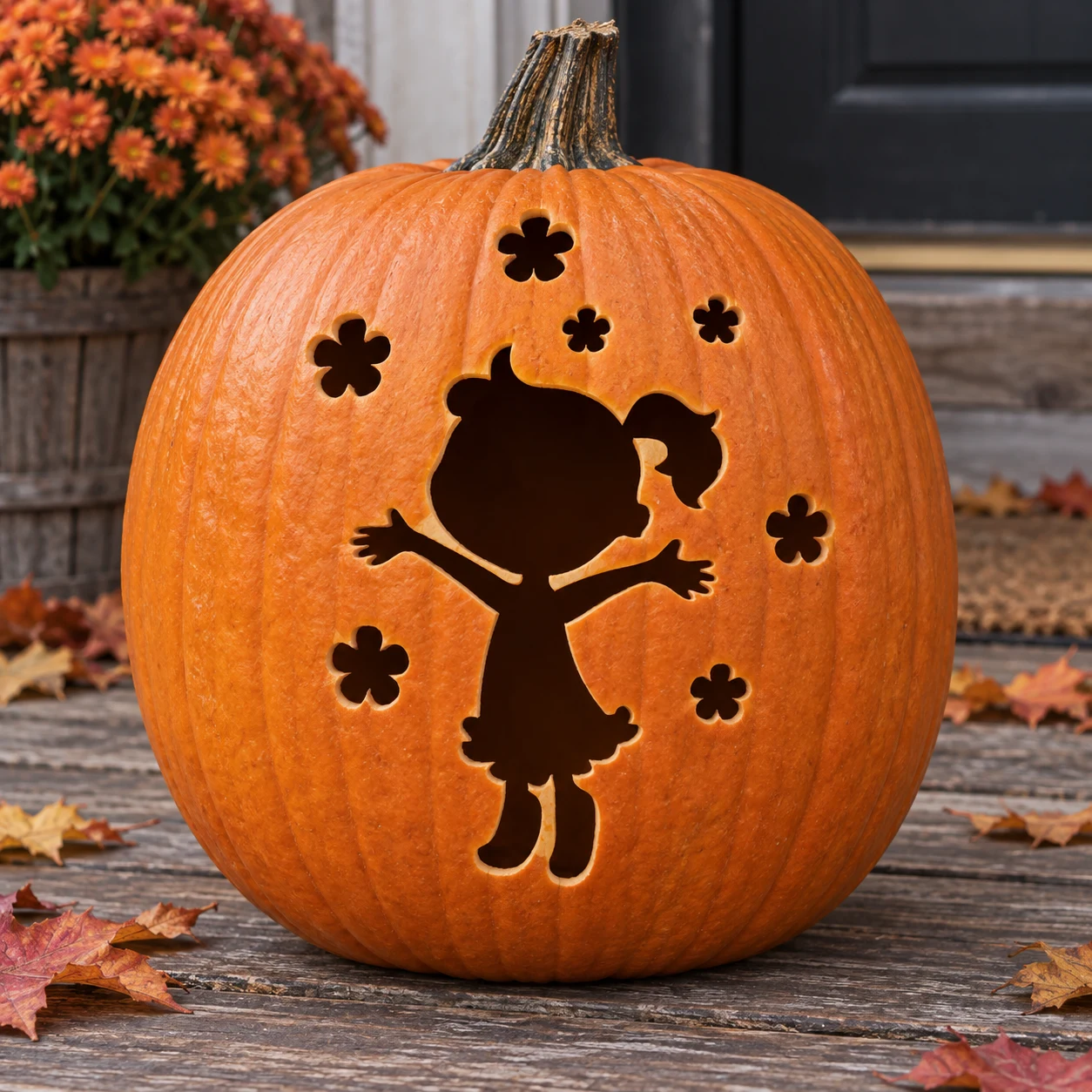 Dancing Girl Pumpkin Stencil preview