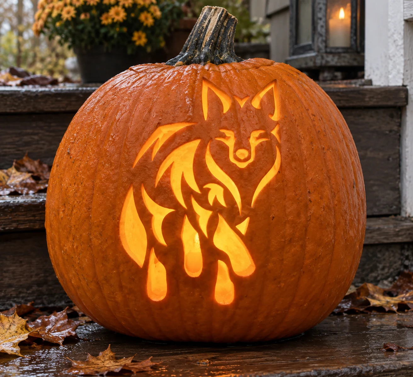 Fox Pumpkin Stencil preview