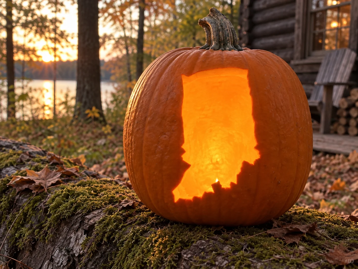Indiana State Shape Pumpkin Stencil preview