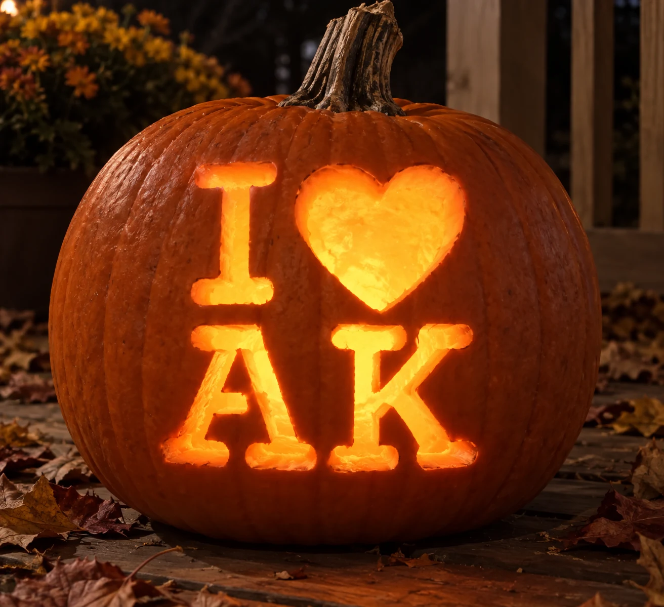 I Love Alaska Pumpkin Stencil preview