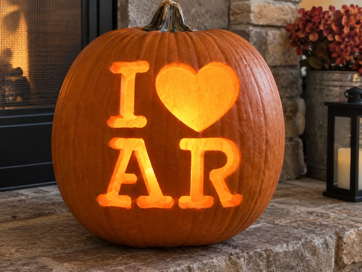 I Love Arkansas Pumpkin Stencil preview