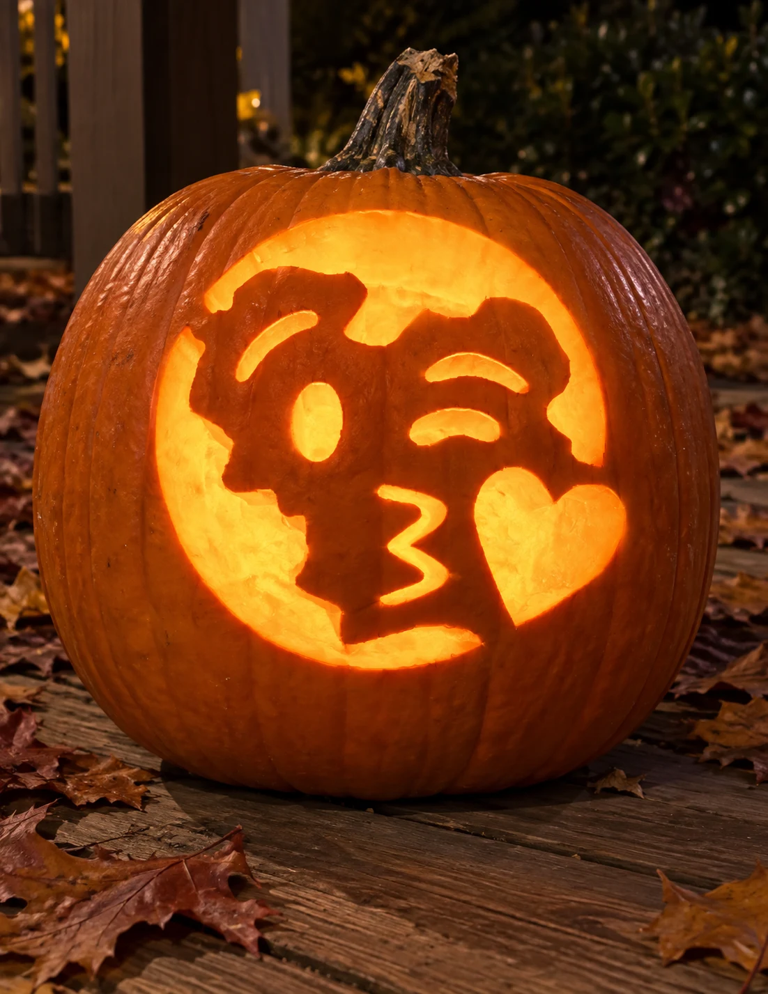 Kiss Emoji Pumpkin Stencil preview
