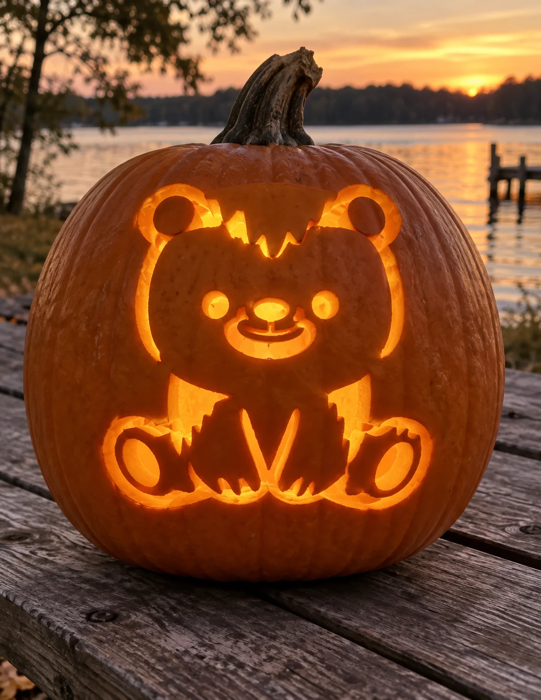 Teddy Bear Pumpkin Stencil preview