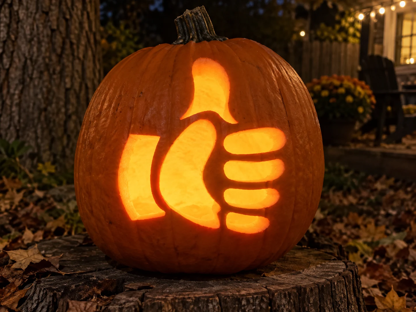 Thumbs Up Emoji Pumpkin Stencil preview