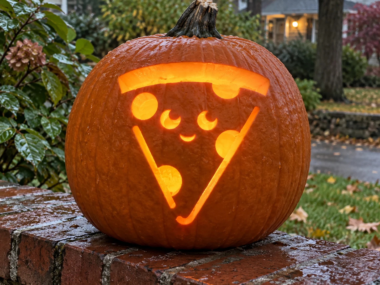 Kawaii Pizza Slice Pumpkin Stencil preview