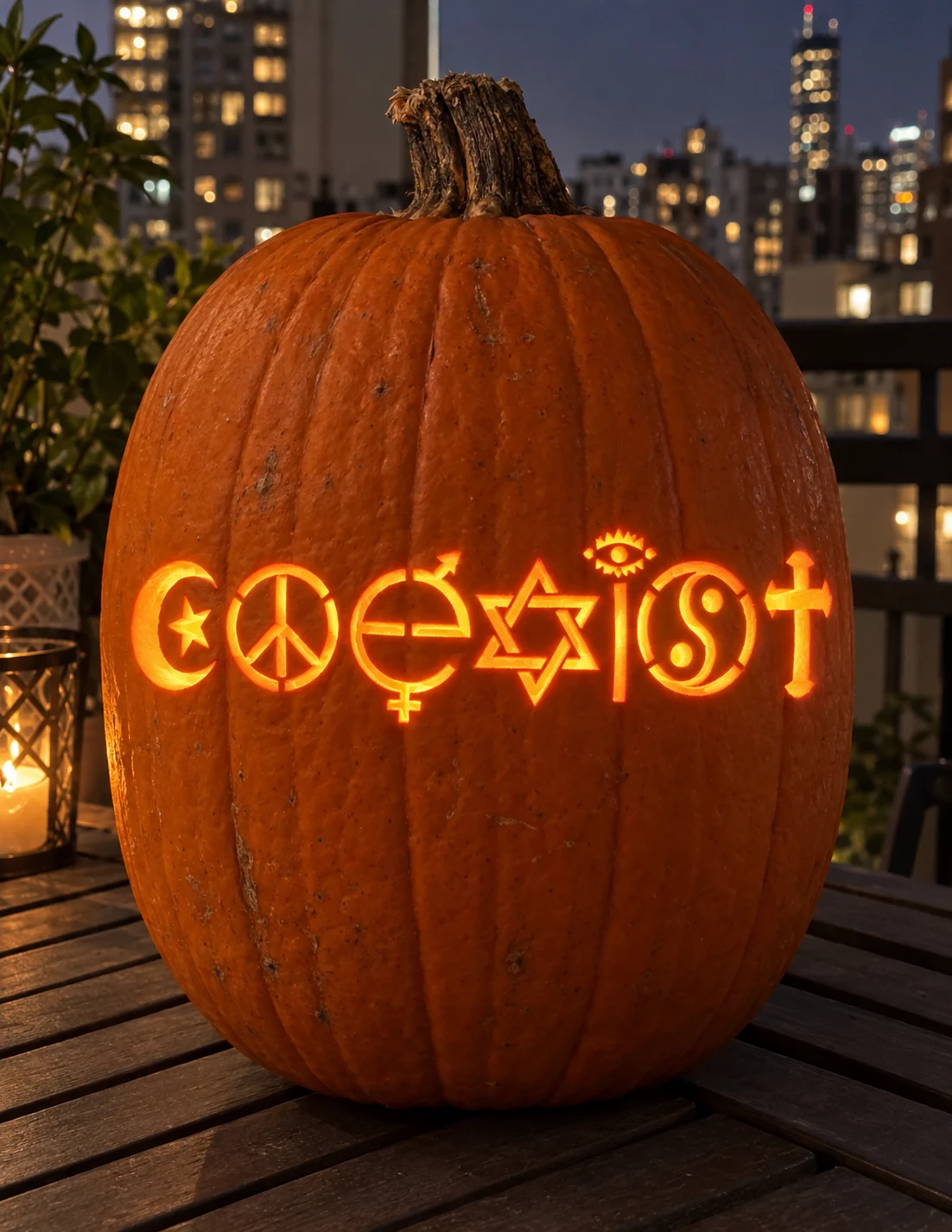 COEXIST Pumpkin Stencil preview