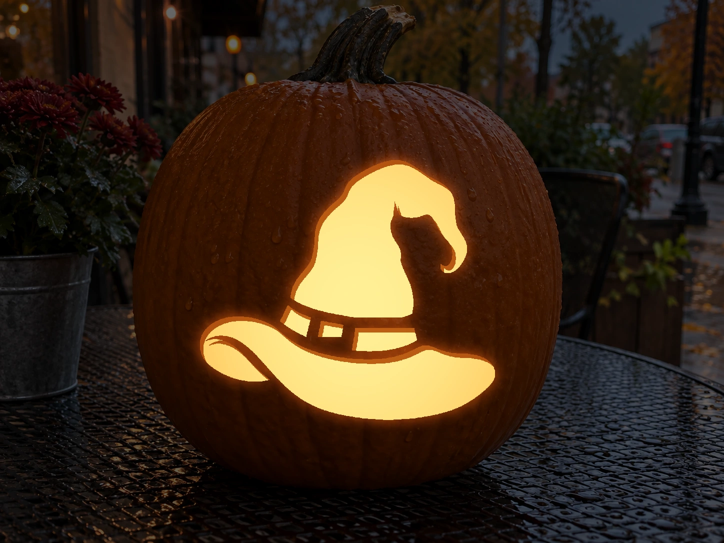 Crooked Cap Witch Hat Pumpkin Stencil | Free Printable PDF ...